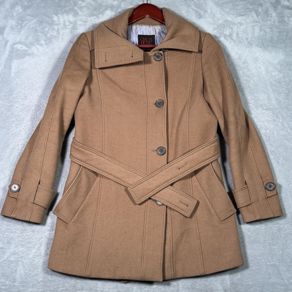 Carolina Herrera Camel Wool Blend Belted Coat